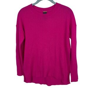Magaschoni Fuchsia Pink 100% Cashmere Crew Neck Lightweight Sweater Size‎ XS